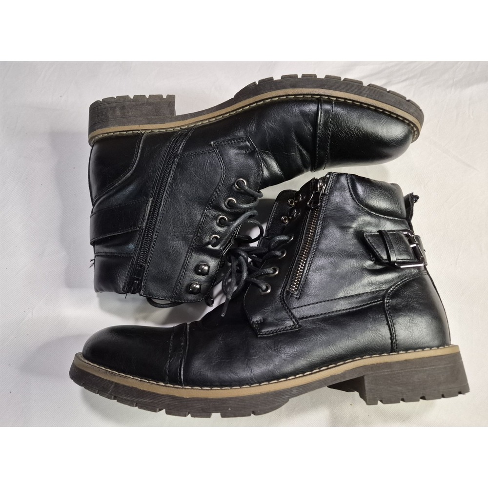 vostey milan boots Mens Size 9.5 Black Lace /zip Motorcycle
